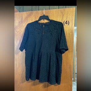 Torrid black lace top. Size 3X